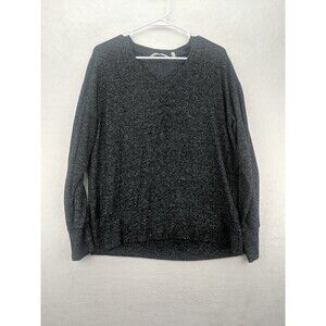 Soft Surroundings 3DV99 Marabella Lounge Sweater Charcoal V neck Sz PM